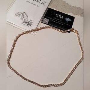 New GRA Certific18k Plated Moissanite Gold Necklace 21 Inch 925 Sterling Silver